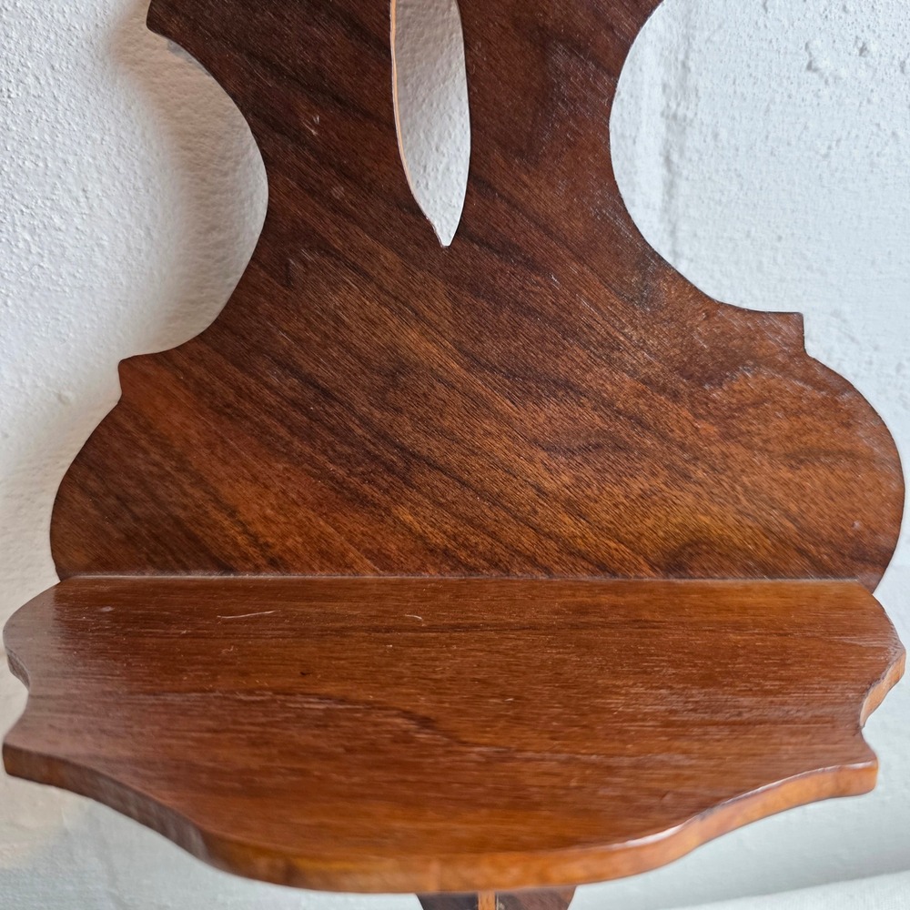 Vintage Dark Walnut Wood Rustic Wall Corbel Shelf Scalloped Scrollwork - Picture 3 of 6